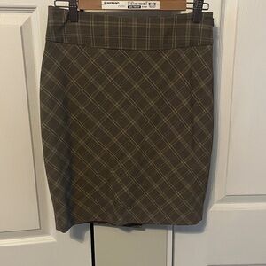 The Limited Black, White, Yellow Plaid Pencil Skirt